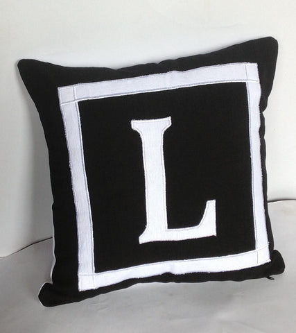 30% OFF Black and white Reversible letter throw pillows-18 inches cover, customized in any two letters or symbols