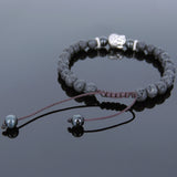 Men's Women Lava Rock Blue Tiger Eye Adjustable Braided Bracelet Tibetan Silver Sakyamuni Buddha Head Bead Buddhism DiyNotion T216