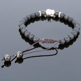 Men's Women Lava Rock Brown Blue Tiger Eye Adjustable Braided Bracelet Tibetan Silver Sakyamuni Buddha Head Bead Buddhism DiyNotion T220