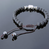 Men's Women Lava Rock Hematite Adjustable Braided Bracelet Tibetan Silver Sakyamuni Buddha Head Bead Buddhism DiyNotion T224
