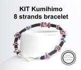 Kumihimo KIT pattern tutorial bracelet 8 Strands, Sterling Silver clasp included!