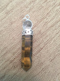 Tiger's Eye and Quartz Pendant - Sacral Chakra - Solar Plexus - Reiki - Capricorn - Energy Healing