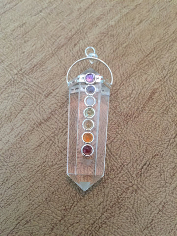 Clear Quartz Double Terminated Chakra Pendant - 7th Chakra - Crown Chakra - Reiki - Energy Healing