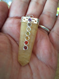 Yellow Aventurine Flat Pencil Chakra Pendant - Solar Plexus - Reiki - Energy Healing