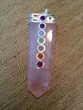 Rose Quartz Chakra Pendant - Flat Pencil - Heart Chakra - Energy Healing - Reiki - 4th Chakra - Love
