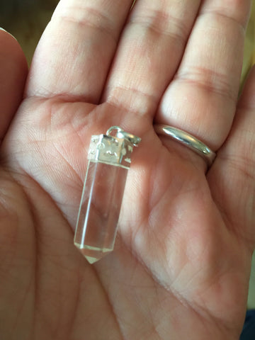 Clear Quartz Cap Pendant - 7th Chakra - Crown Chakra - Reiki - Energy Healing