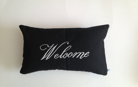 Outdoor Pillows, Porch pillows, welcome pillows, Patio Pillows, Black outdoor pillows, Birthday Gift, Monogram Outdoor