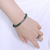 Men's Women Malachite Adjustable Braided Bracelet 925 Sterling Silver Dragon Charm DiyNotion BR787