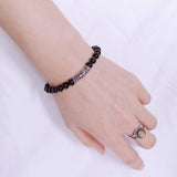 Men's Women Black Obsidian Adjustable Braided Bracelet 925 Sterling Silver Dragon Charm DiyNotion BR788
