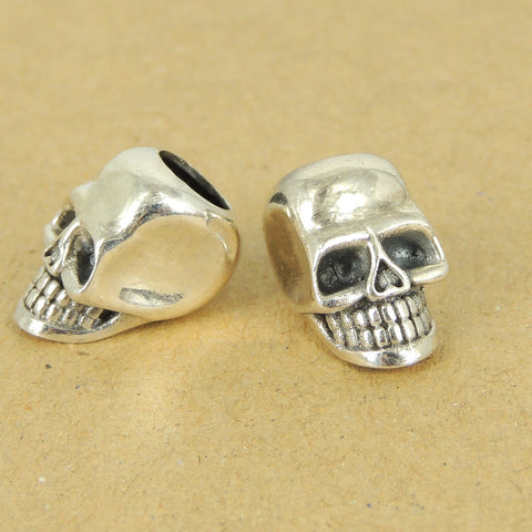 Sterling Silver Skull Charm Bead 925 Stamp Vintage WSP421  Wholesale: See Discount Coupons in Item Details