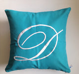 Outdoor turquoise pillow, Sun room Pillows, Patio monogram turquoise pillows, Housewarming Gift,16x16, Cruise Pillows, Gazebo Pillows