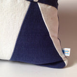30% OFF Sale Upcycle Geometric navy white pillow, Abstract navy white lumbar cotton pillows, abstract pillows, sofa pillows