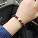 Men's Women Red Tiger Eye Adjustable Braided Bracelet 925 Sterling Silver Cube Bead DiyNotion BR802