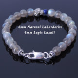 Men's Women Labradorite Sterling Silver Lotus Bracelet 925 Stamp Bead Gemstone DiyNotion Handmade BR712