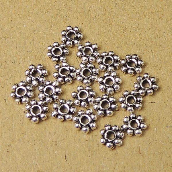 30 Pcs Sterling Silver Flower Spacers WSP026X30 Wholesale: See Discount Coupons in Item Details
