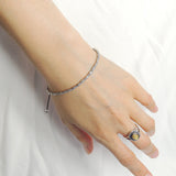 Men's Women Adjustable Braided Bracelet 925 Sterling Silver 5x2mm Barrel Beads DiyNotion BR809