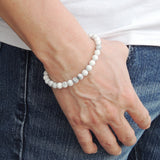 Men's Women White Howlite Adjustable Braided Bracelet DiyNotion Handmade BR812