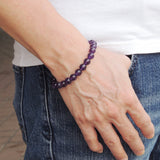 Men's Women Natural Amethyst Adjustable Braided Bracelet DiyNotion Handmade BR813