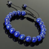 Men's Women Lapis Lazuli Adjustable Braided Bracelet DiyNotion Handmade BR816