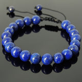 Men's Women Lapis Lazuli Adjustable Braided Bracelet DiyNotion Handmade BR816
