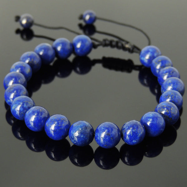 Men's Women Lapis Lazuli Adjustable Braided Bracelet DiyNotion Handmade BR816