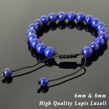 Men's Women Lapis Lazuli Adjustable Braided Bracelet DiyNotion Handmade BR816