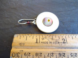 Vintage Mother of Pearl MOP Button Earrings, Crystal Bead, Sterling Silver Ear Wires, White MOP, Smoky Mother of Pearl, MPE196