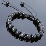 Men's Women Black Obsidian Adjustable Braided Bracelet DiyNotion Handmade BR819