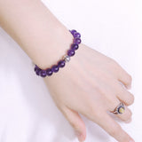Men's Women Amethyst Adjustable Braided Bracelet 925 Sterling Silver Round Bead DiyNotion BR824