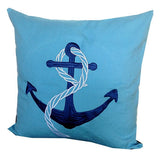 50% OFF Sale Coastal Pillows, Blue Line Decorative Pillows, Nautical Anchor Throw Cover 18 x 18, Pillow Case,