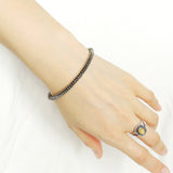 Men's Women Hematite 925 Sterling Silver Bracelet 2x4mm Rondelle Beads Gemstone DiyNotion Handmade BR722