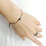 Men's Women Malachite Adjustable Braided Bracelet 925 Sterling Silver Handmade Beads DiyNotion BR832