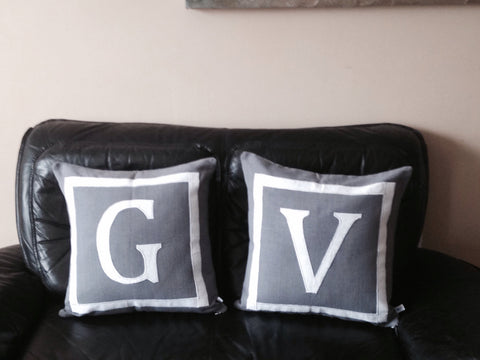 30% OFF Gray Monogram Pillows, Gray Decorative Pillows, Gray Sofa pillows, Gifts, Gray Bedroom Decor, Birthday Gift, Anniversary Gift