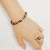 Men's Women Agarwood Adjustable Braided Bracelet 925 Sterling Silver OM Buddhism Bead DiyNotion BR835