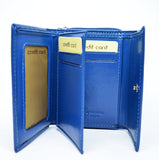 Ladies Wallet Leather Wallet Women Wallet Electric Blu Card Holder With Multiple Windows Purse Wallet High Quality Italian Leather