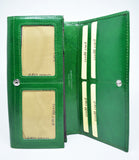 Leather Wallet Women Wallet Green Card Holder With Multiple Windows Leather Purse Wallet Italian Leather Wallet  Gift for Her Portafogli