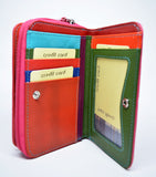 Leather Wallet Women Wallet Pink Card Holder With Multiple Windows Purse Wallet High Quality Italian Leather Gift for Her Anniversary  Gift