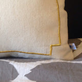Ivory Trim Pillows, Lumbar Bedroom Pillows, Gold Border Throw Pillows, 12x20 Small Pillows, Gold Home Decor