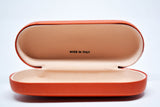 Glasses Case Hard Eyeglasses Case Leather Sunglass Case Italian Orange Leather Glasses Case Gift For Him Gift For Her Made in Italy