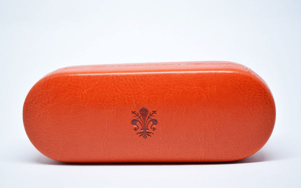 Glasses Case Hard Eyeglasses Case Leather Sunglass Case Italian Orange Leather Glasses Case Gift For Him Gift For Her Made in Italy