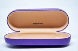 Glasses Case Hard Eyeglasses Case Leather Sunglass Case Italian Purple Leather Glasses Case Gift For Him Gift For Her Made in Italy