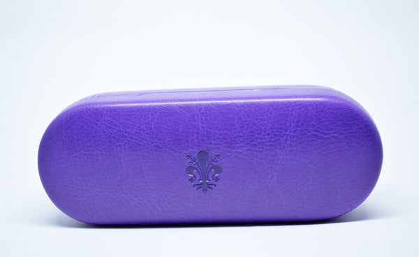 Glasses Case Hard Eyeglasses Case Leather Sunglass Case Italian Purple Leather Glasses Case Gift For Him Gift For Her Made in Italy
