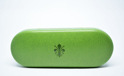 Glasses Case Hard Eyeglasses Slim Case Leather Sunglass Case Italian Green Leather Glasses Case Gift For Him Gift For Her Made in Italy