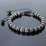 Men's Women Golden Obsidian Adjustable Braided Bracelet 925 Sterling Silver Spacers DiyNotion BR858