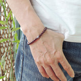 Men's Women Garnet 925 Sterling Silver Bracelet AAA Gemstone OM Bead DiyNotion Handmade BR780