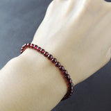 Men's Women AAA Garnet Adjustable Braided Bracelet DiyNotion Handmade BR810
