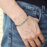 Men's Women Black Onyx African Green Turquoise 925 Sterling Silver Bracelet Gemstone DiyNotion Handmade BR726