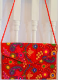 Ravishing Red Ethnic Floral Embroidery Elegant Clutch (Shipped from Canada)