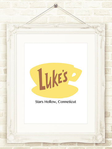 Gilmore Girls Print, Luke's Diner Stars Hollow Town Signs Printable Wall Art, INSTANT DOWNLOAD 3 Sizes, Lorelai, Rory, Gilmore Girls Poster