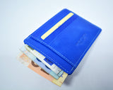 Credit Card Holder Leather Card Wallet  Electric Blu Leather Business Card Holder Made in Italy Gift for Him Gift For Her Birthday Gift